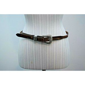 Resistol Western Medium Leather Belt Silver Buckle